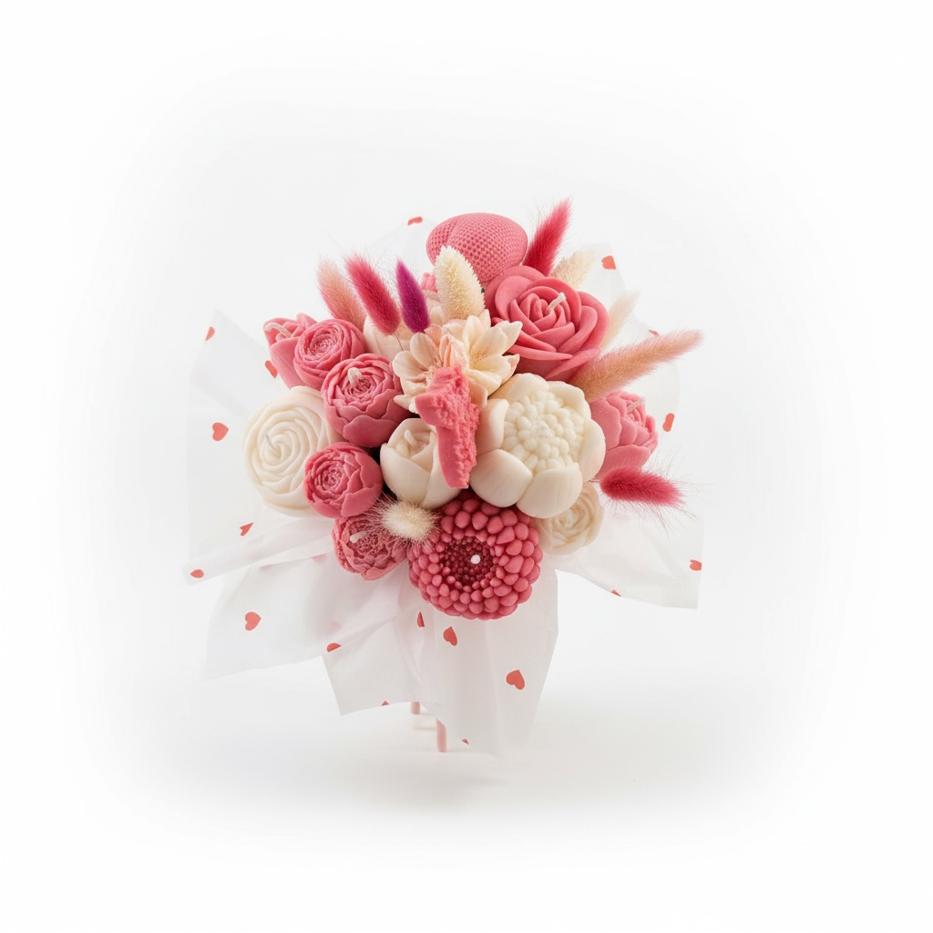 Aranjament floral premium cu lumanari din ceara de soia si vas ceramic – imagine 1