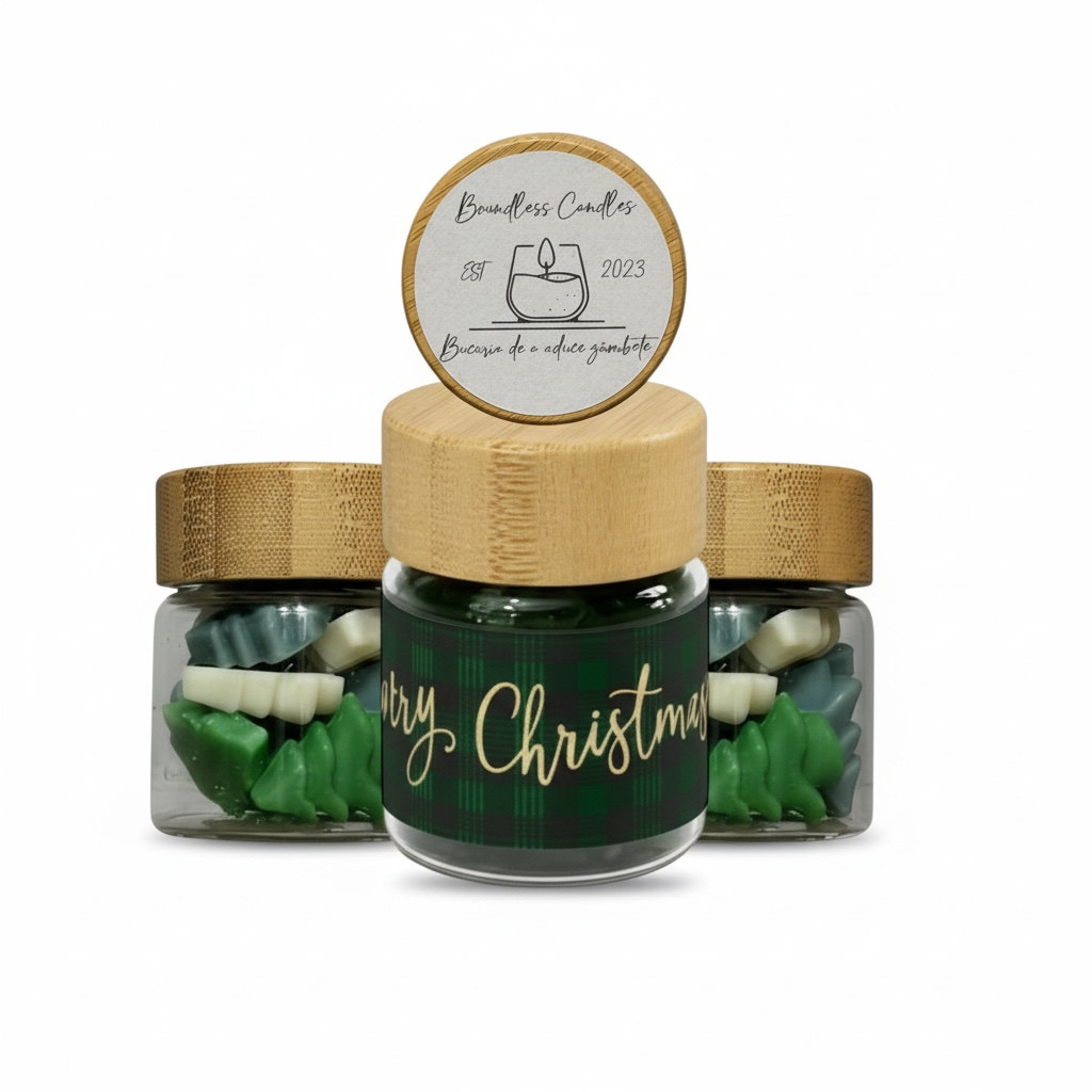Borcanel Craciun 23g cu wax melts parfumate – imagine 1