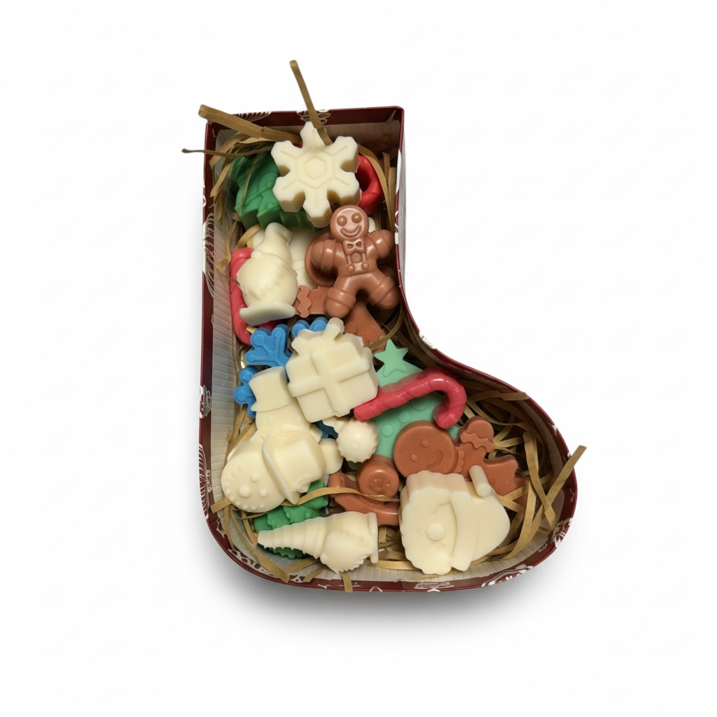 Box Craciun tip ciorap cu wax melts parfumate – imagine 1