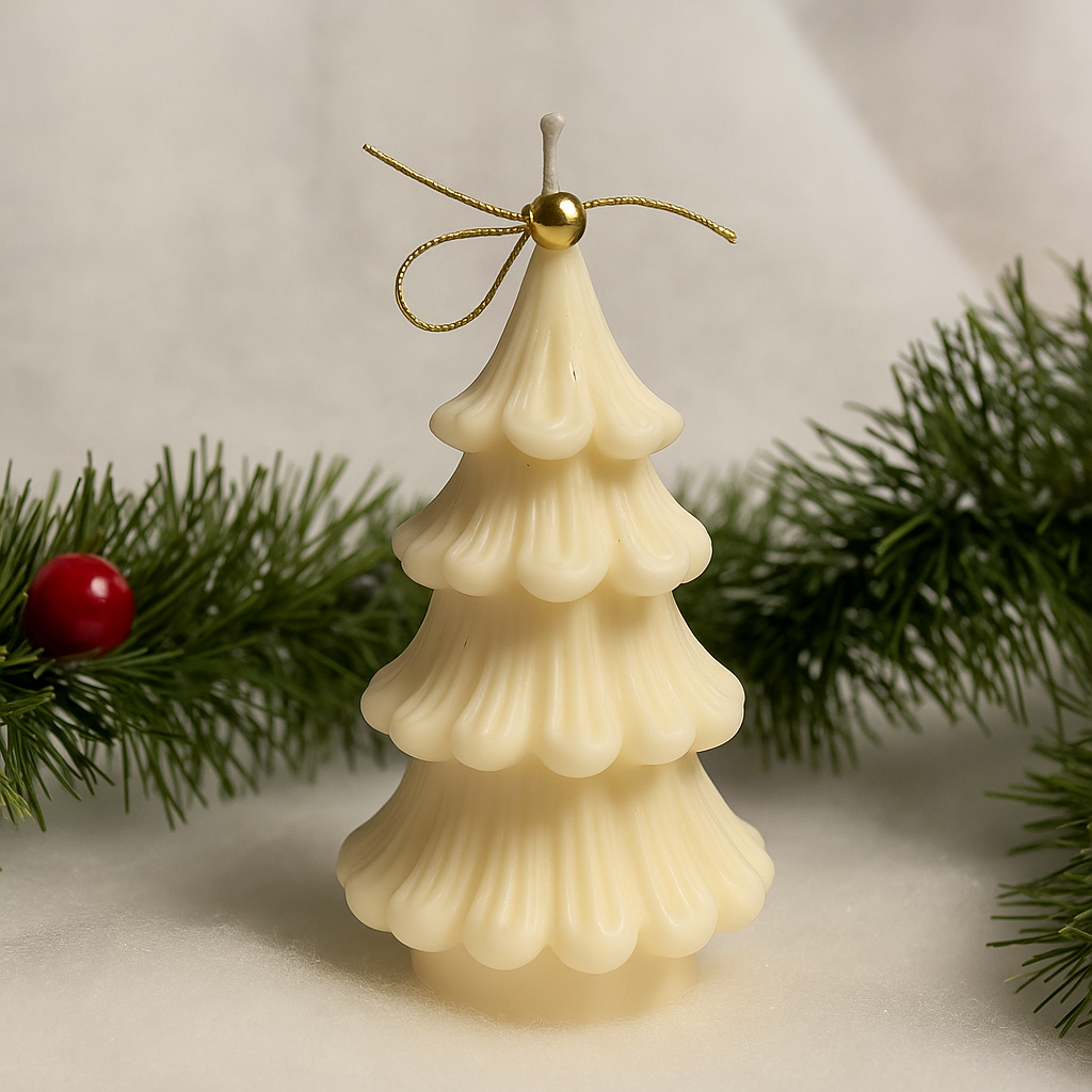 Lumanare decorativa brad in straturi Craciun – imagine 1