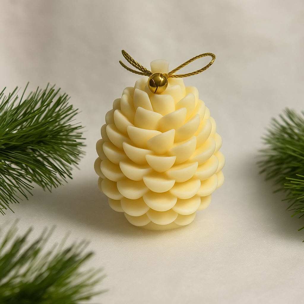 Lumanare decorativa con de brad Craciun – imagine 1