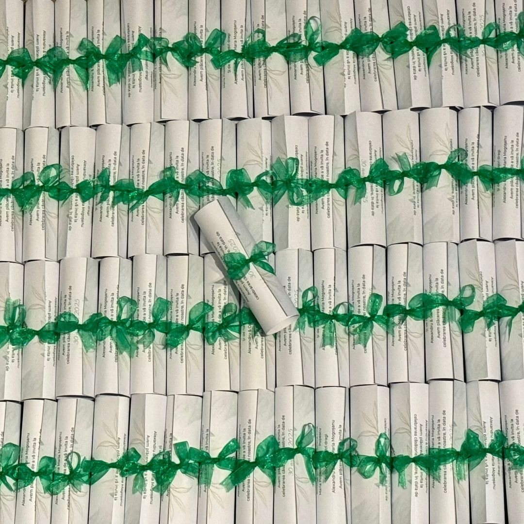 Invitație de nuntă elegantă cu frunze de eucalipt – imagine 1