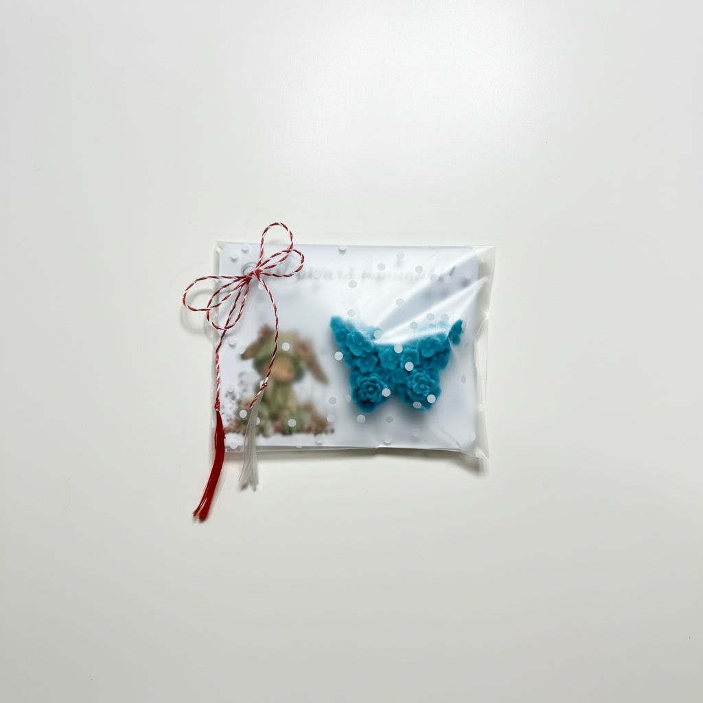 Martisor Fluturas din ceara in ambalaj celofan – imagine 2