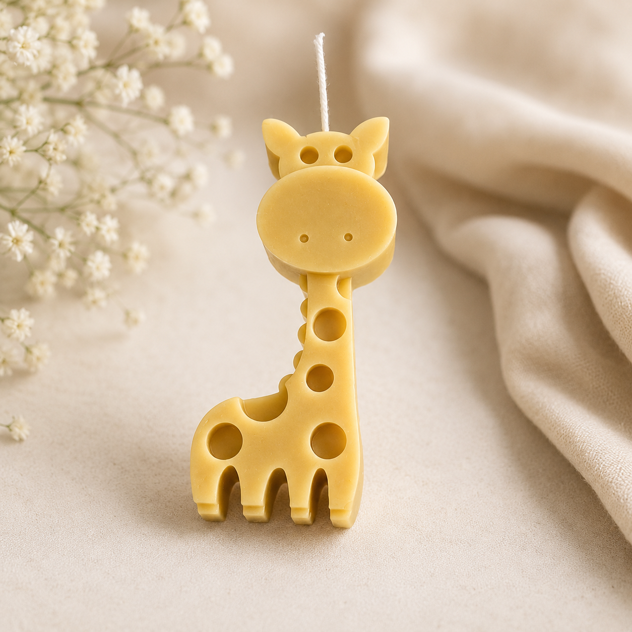 Mărturie Lumânare Girafă Safari Din Ceară De Soia Personalizată – imagine 1