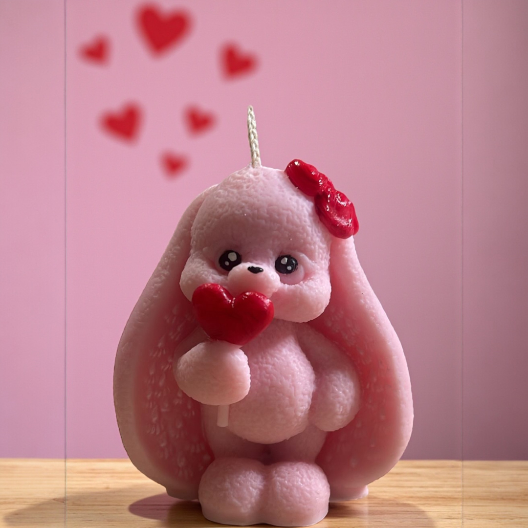 Marturie iepuras roz cu inimioara – imagine 1