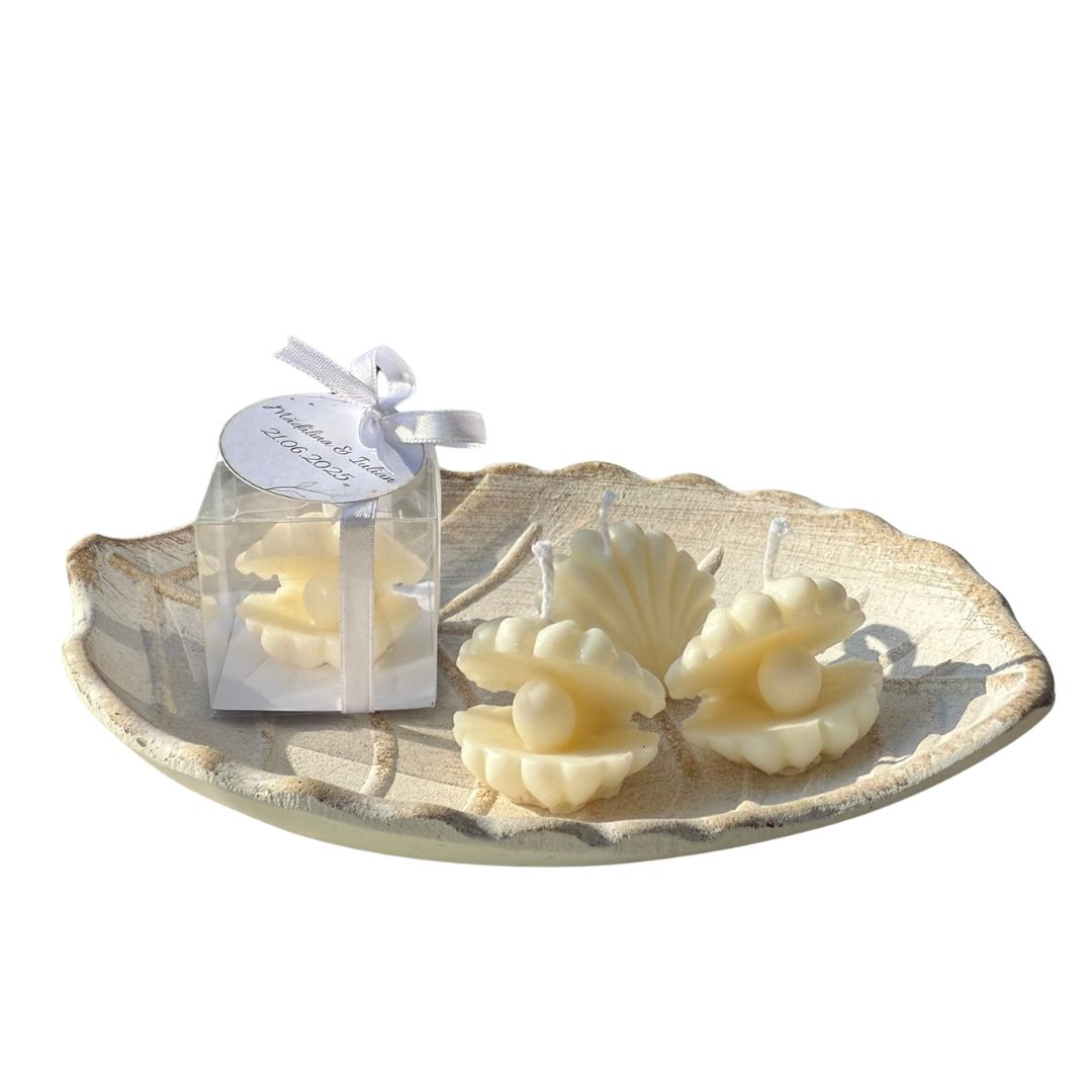 Marturie lumanare scoica cu perla – imagine 1