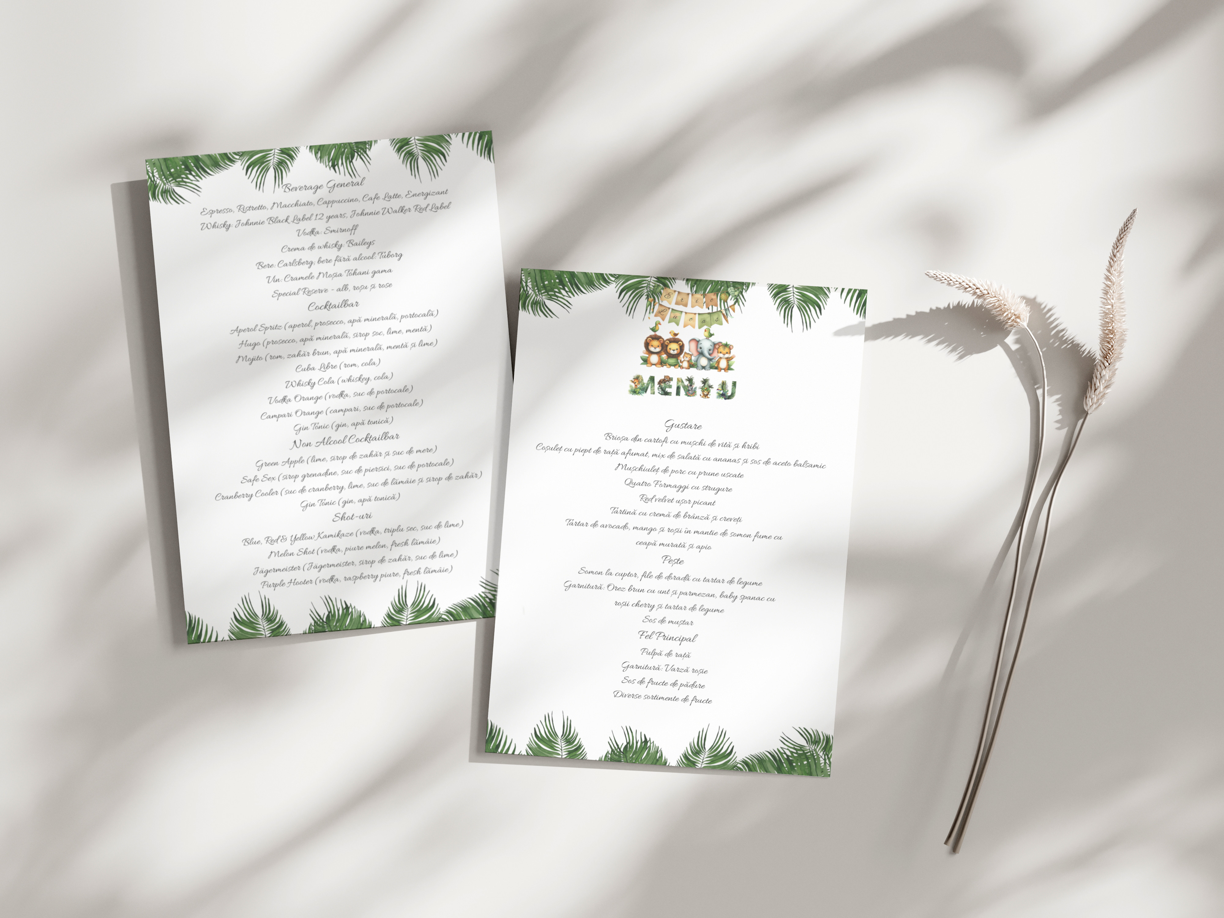 Meniu botez safari jungla A5 – imagine 1