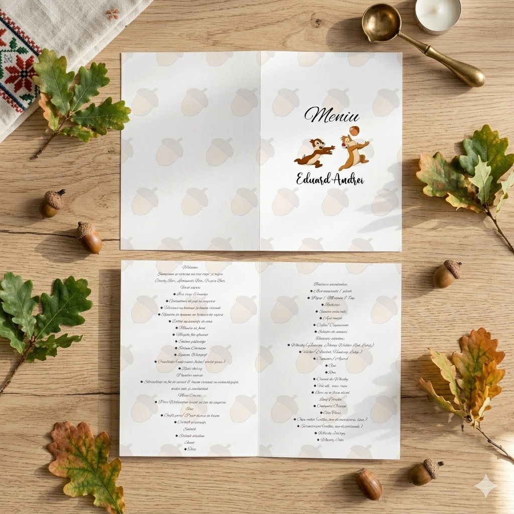 Meniu botez toamna woodland veverita A4 – imagine 1