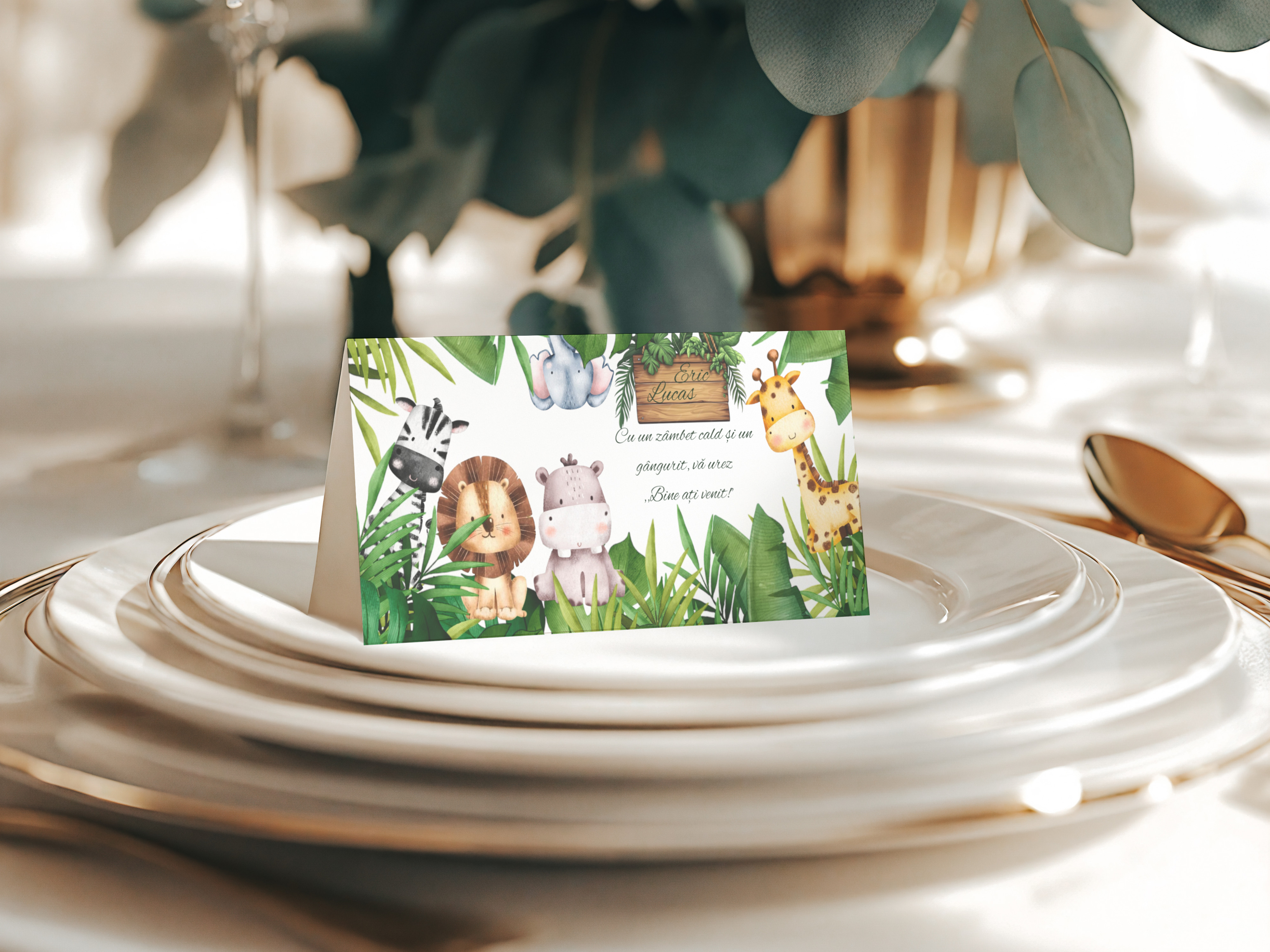 Plic de dar botez Safari cu mesaj bine ati venit – imagine 2