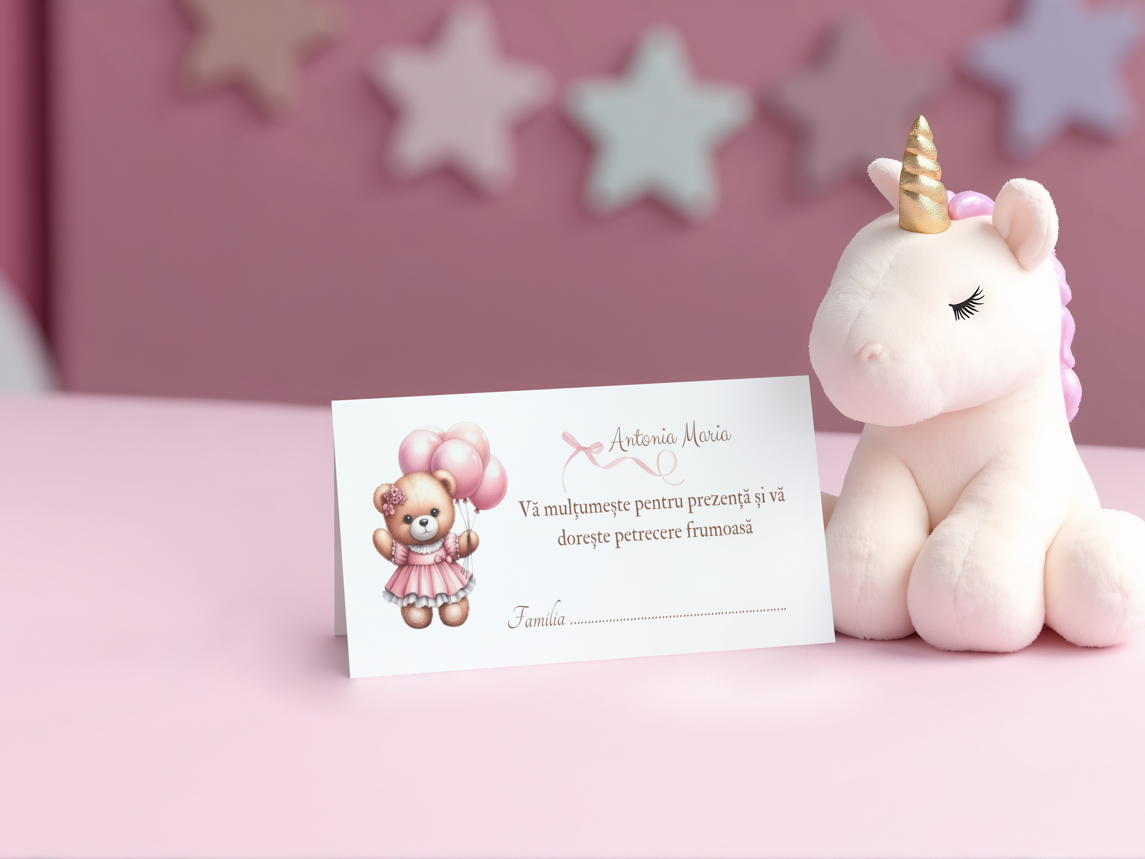 Plic de dar ursulet balerina roz pastel – imagine 1