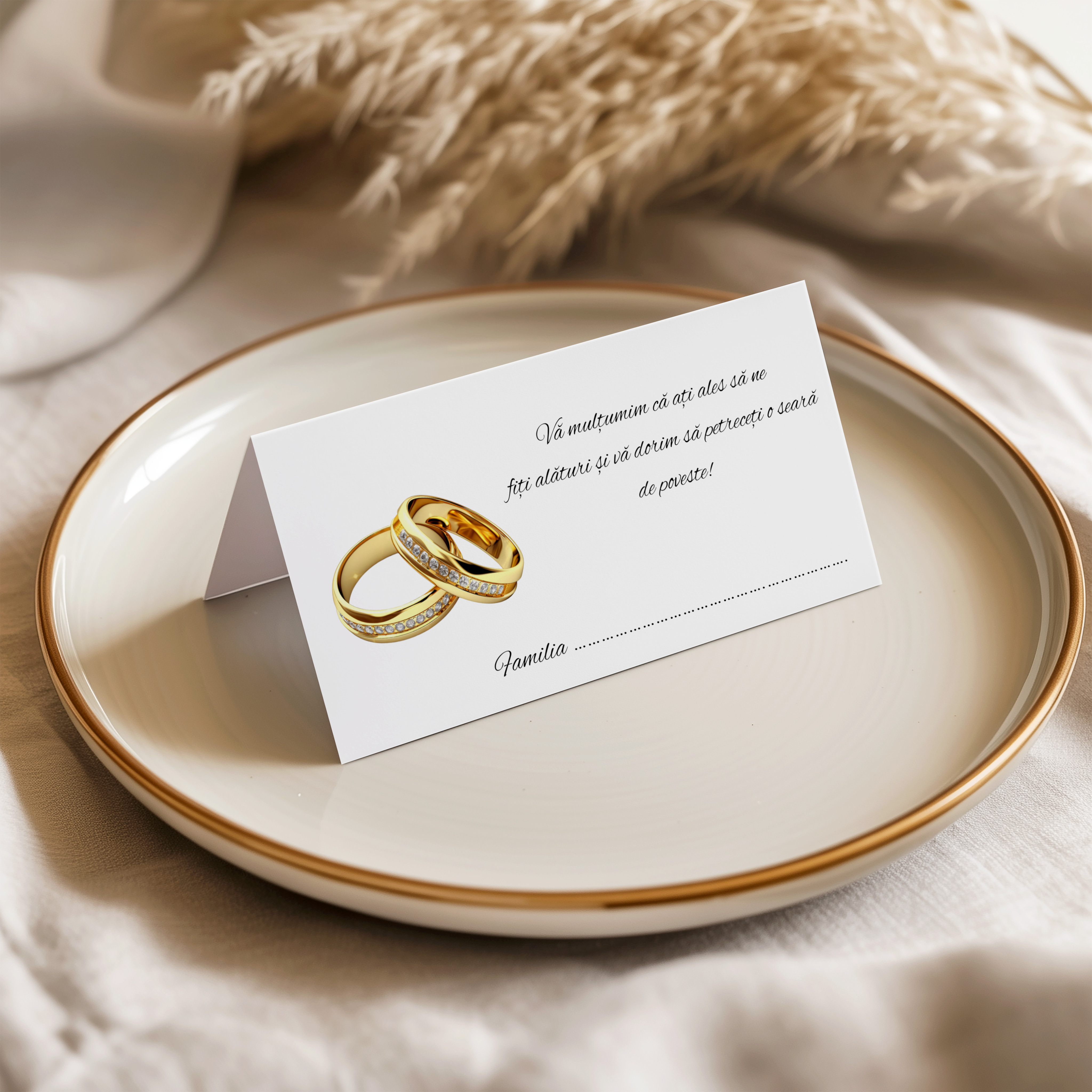 Plic de dar cu verighete si mesaj multumim – imagine 1