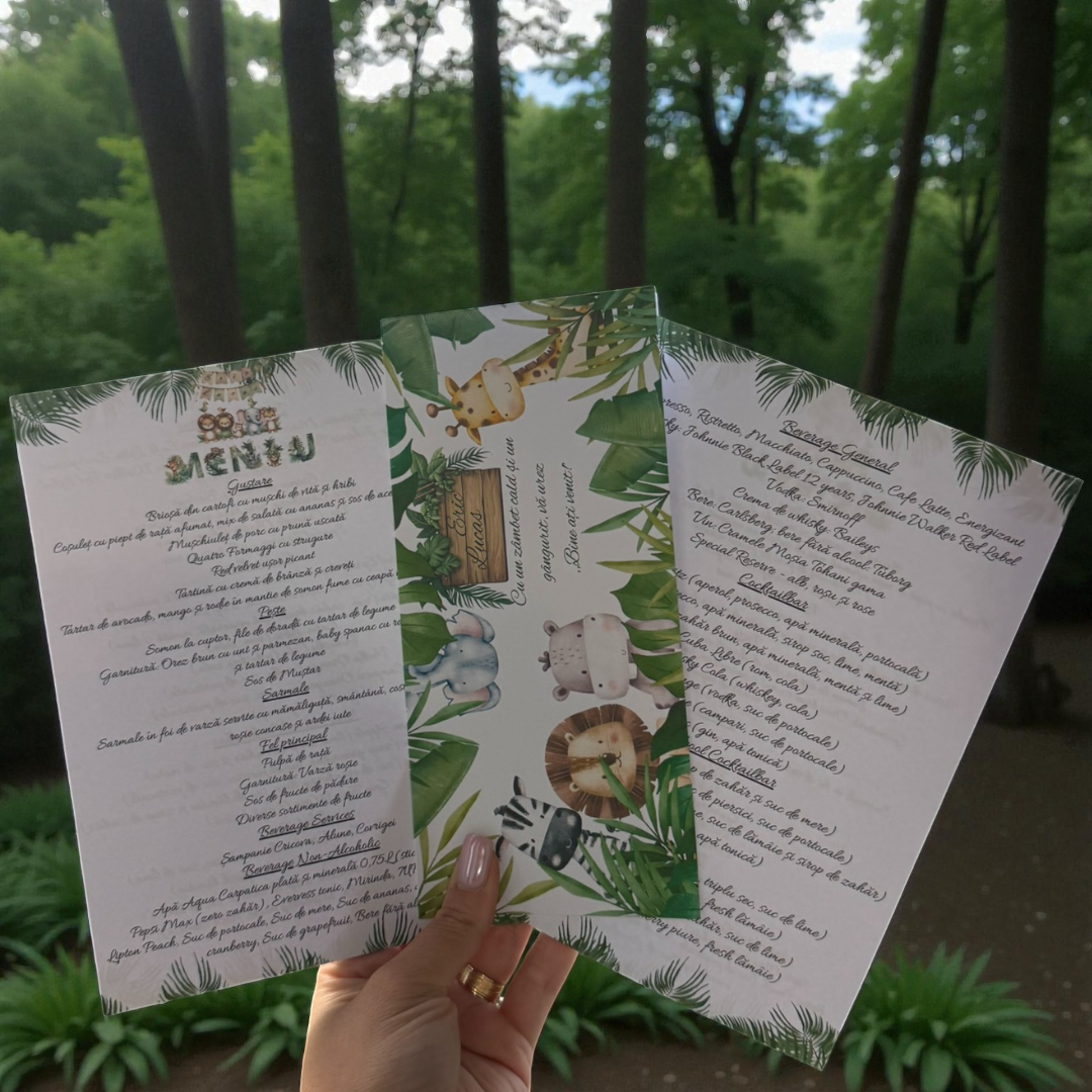 Set meniu + plic botez Safari – imagine 1