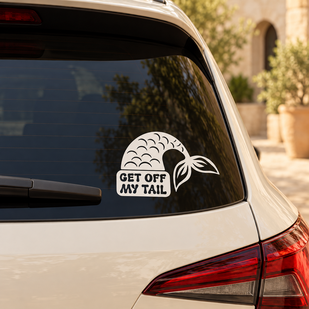 Sticker auto cu coadă de sirenă Get Off My Tail – imagine 1