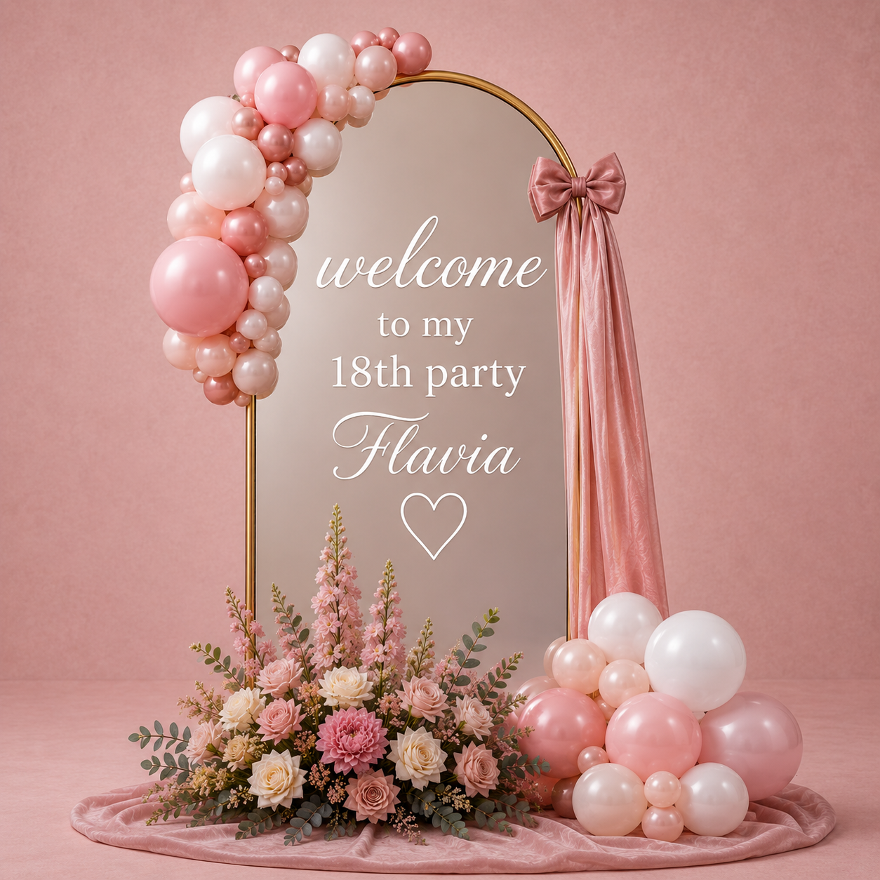 Sticker oglindă personalizat majorat 18 ani - Welcome Flavia – imagine 1